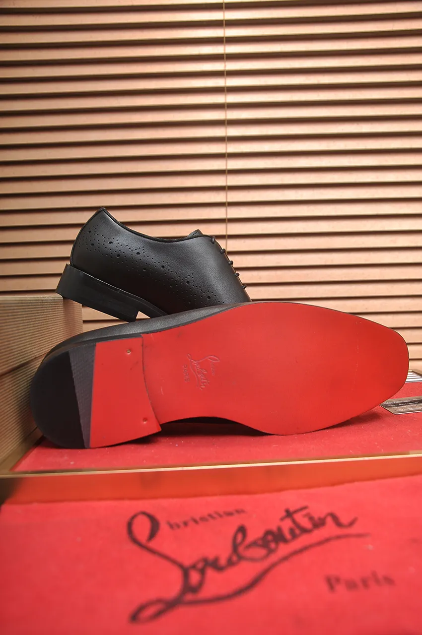 Men's shoes 💰620💶 [Chrstian Loubotin] Red-soled shoes 💋Original mold opening, the highest version on the market, purely handmade ➕Imported cowhide uppers, first-layer water-dyed cowhide lining! Original EU high-gloss outsole. 38 to 45 (45 customized)